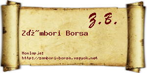 Zámbori Borsa névjegykártya